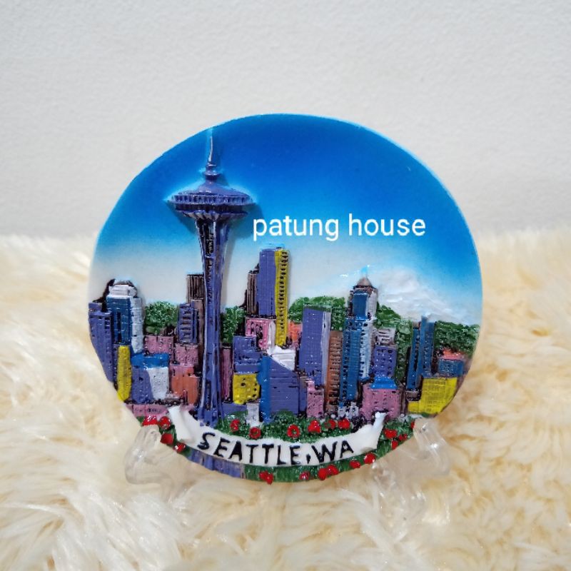 Fridge Magnet Tempelan Kulkas Souvenir Negara Amerika America USA Seattle
