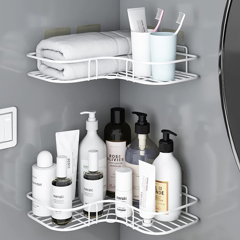 Rak Sudut Dinding Kamar Mandi Tempel Besi Stainless Steel Rak Sudut Dinding Kamar Mandi Tempel Besi Stainless Steel