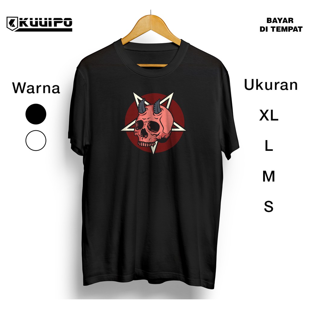 KAOS PENTAGRAM SKULL / SIGIL SANTAU LUCIFER / HELL DEMON / IBLIS NERAKA / BAJU DISTRO PRIA / PAKAIAN