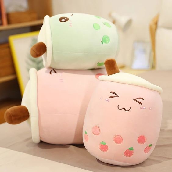 Boneka Boba Mini Kecil Bubble milk tea brown sugar kecil Boba imut lucu ukuran 25cm