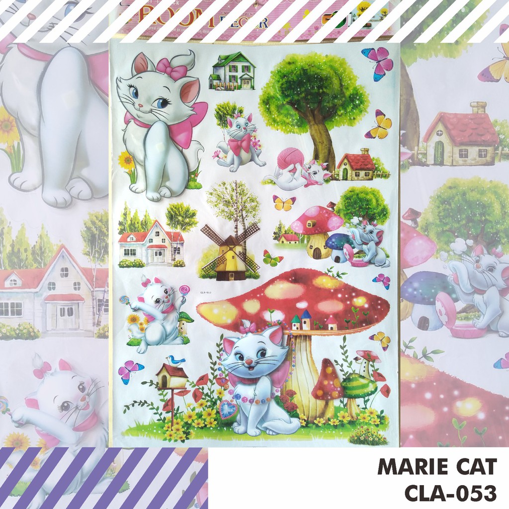 STIKER DINDING MARIE CAT 3D