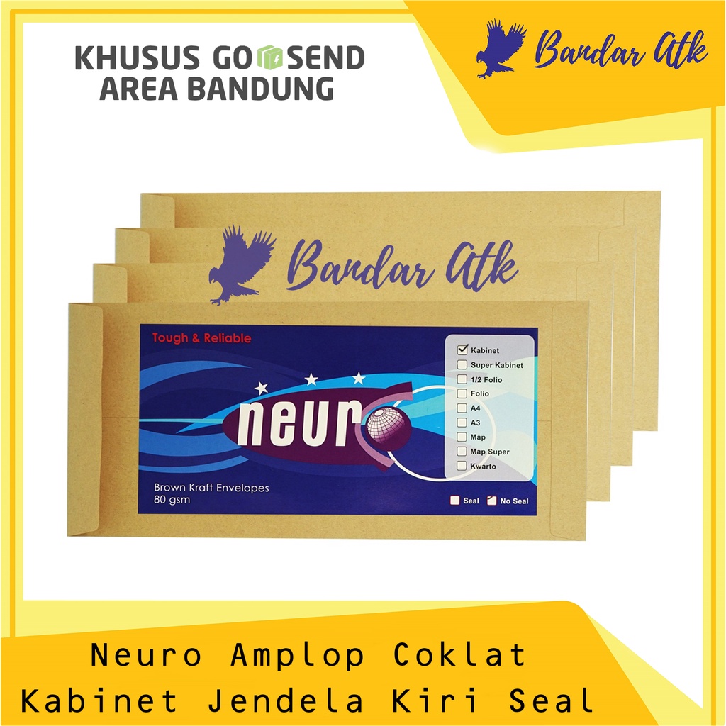 

KHUSUS GOSEND - NEURO Amplop Coklat KABINET JENDELA KIRI SEAL - 11 x 24 cm [1 PACK]