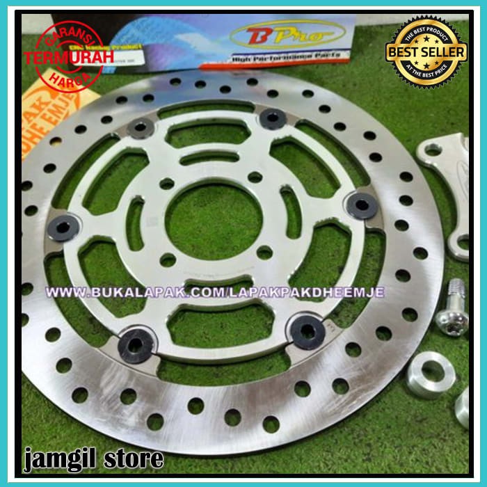 PIRINGAN CAKRAM DEPAN 260 MM JUPITER Z 110 CC FIZR FORCE1 BPRO ORIGINAL SILVER PLUS BREKET  26 CM B