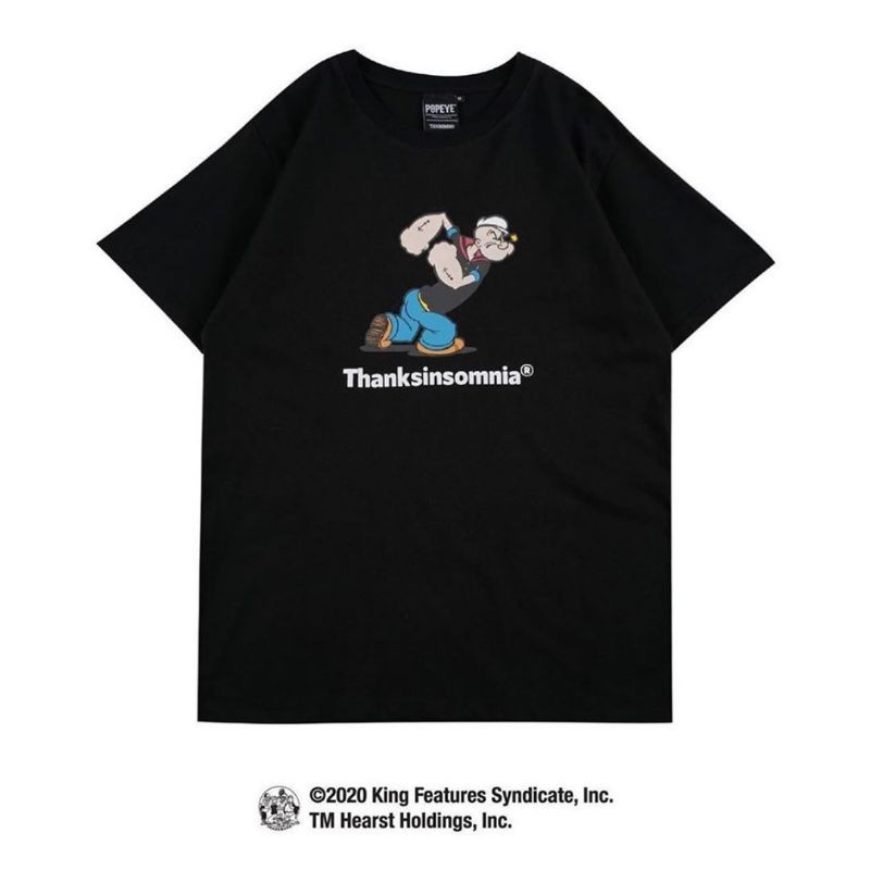 THANKSINSOMNIA X POPEYE Ottilie Black T-Shirt UNISEX