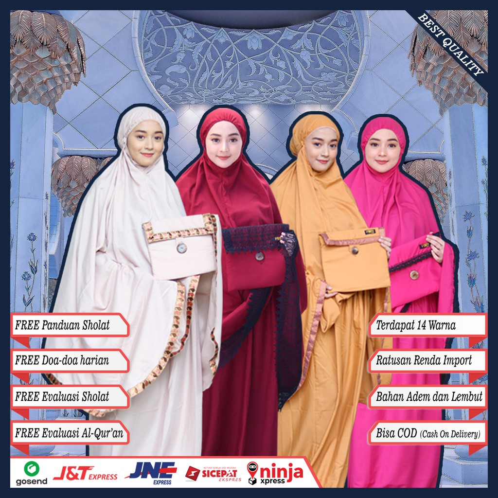 Mukena Italy Delanova Original Pretty Purple Mukenah Rayon Premium Terbaru Mukenaquw Travel Pouch