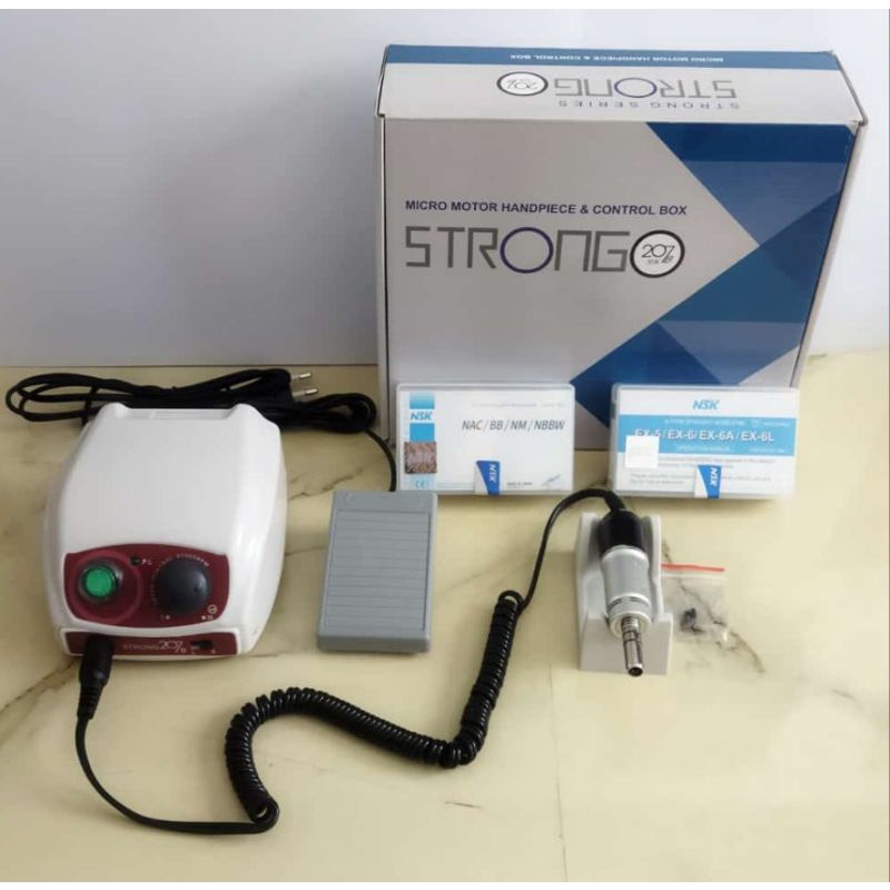 MICROMOTOR STRONG 207B FULL SET(MICROMOTOR+STRAIGHT+CONTRA ANGLE)