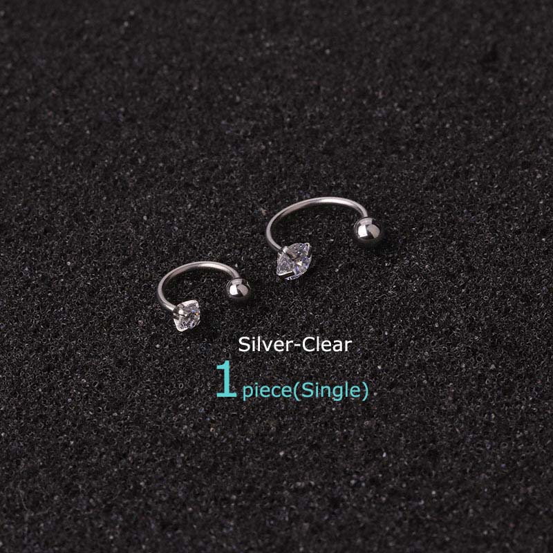 1piece Horseshoe Ring 20G Cartilage Earrings Daith Pinna Helix Piercing C Shape Stainless Steel