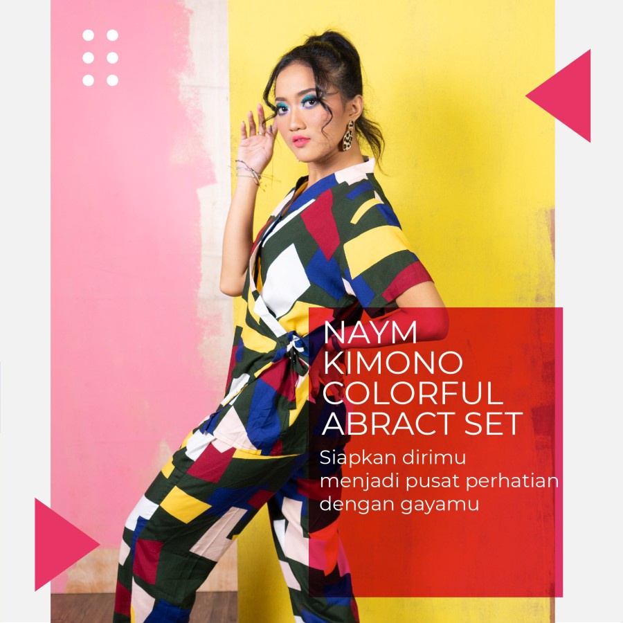 NAYM KIMONO COLORFUL ABSTRACT SET