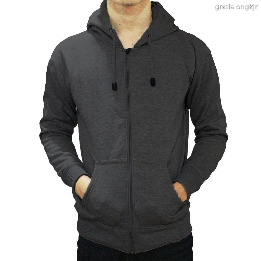  Jaket  Hoodie Polos Dengan Resleting Ukuran M L Xl Xxl 