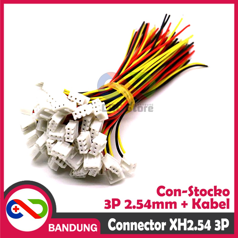 CONNECTOR XH2.54 3P PIN FEMALE 20CM CABLE JST 2.54MM SOCKET CONNECTOR STOCKO