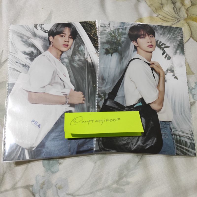 fila back to nature bts postcard jin jimin seokjin
