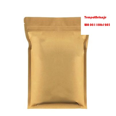 

20 x 30 Kraft coklat 50pcs Packaging ziplock Non Standing Kantong UMKM Bubuk pouch bag klip