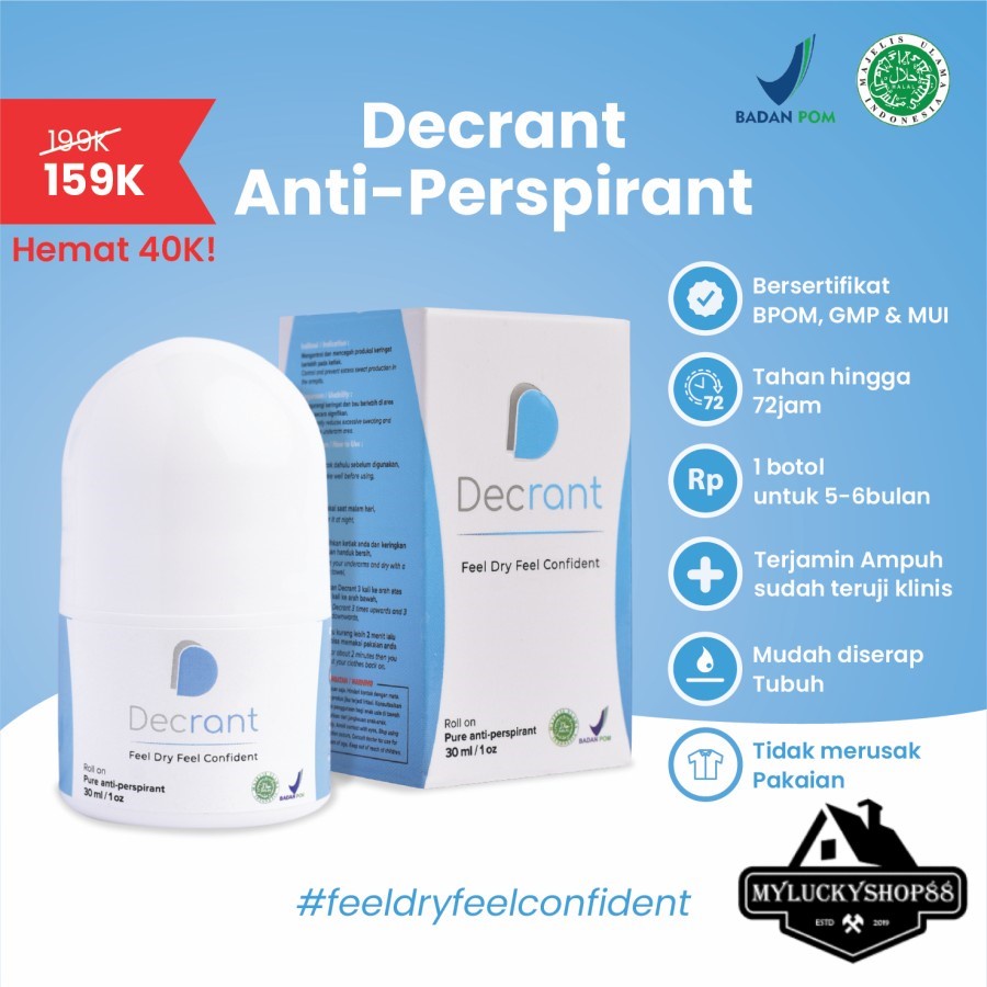 Decrant Deodorant Anti Perspirant 30ml Roll On Deodoran 30 ml