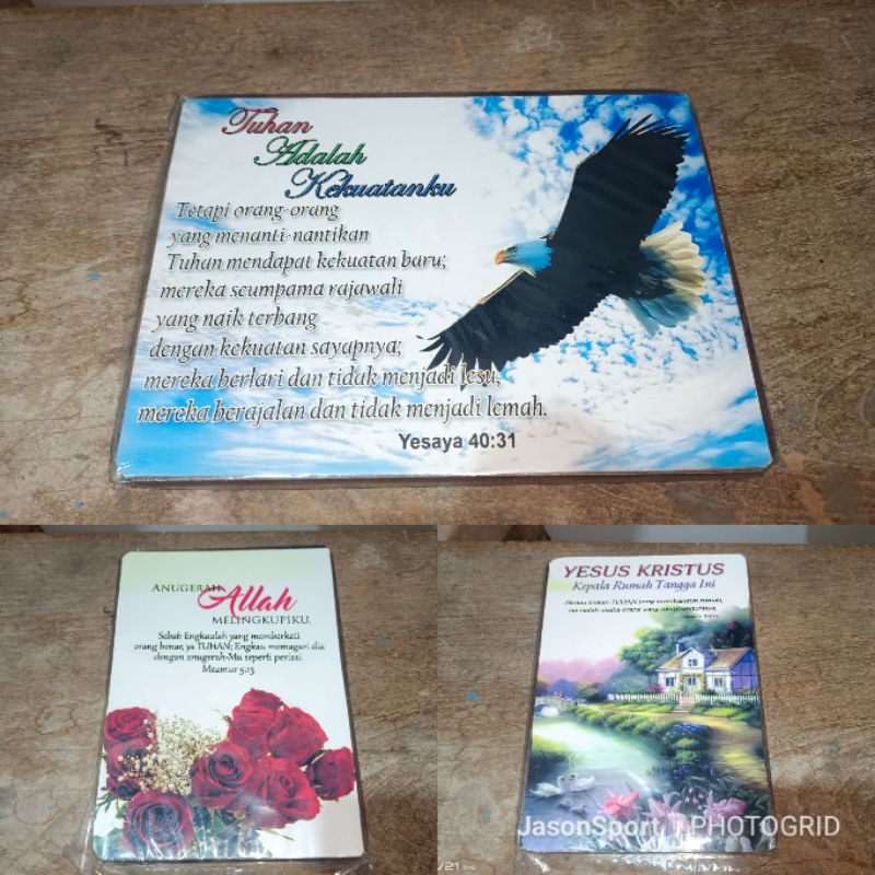 Plakat kayu hiasan dinding 3D rohani kristen katolik pajangan bingkai murah original