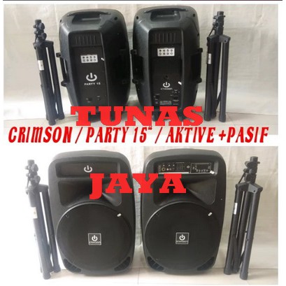 PROMO Murah PAKET KARAOKE SOUND SYSTEM CRIMSON ADA BLUETOOTH PARTY 15 original inddor outdoor