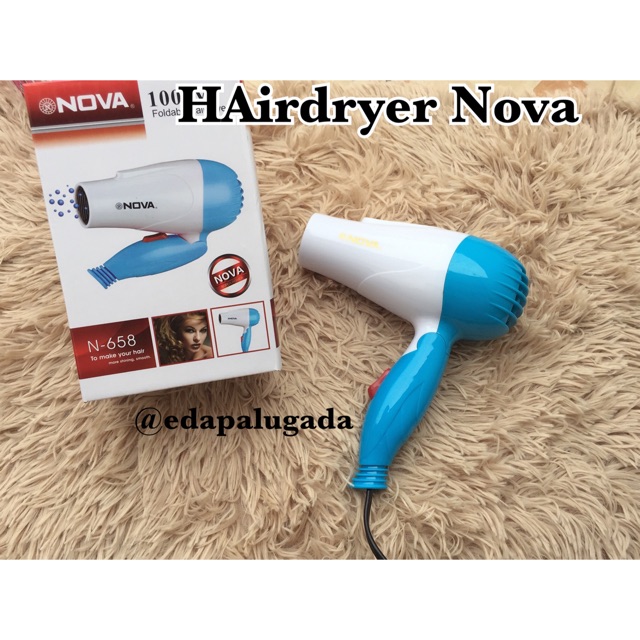 Hairdryer Nova original N-658 , hairdryer ion , sisir blow , hairdryer murah, catokan 2in1 , blower