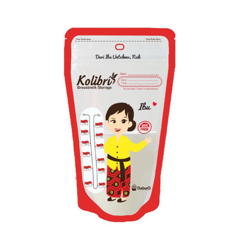 Gabag kantong asi 180 ml NEW/kolibri breastmil