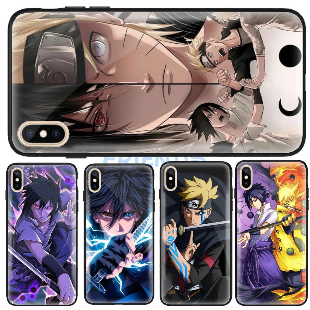 IPHONE 8 , 8+ , X ,  XR , XS , XS MAX CASE CASING GLASS MOTIF NARUTO