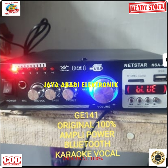 G141 NETSTAR ORIGINAL POWER AMPLI ECHO EFEK BLUETOOTH MIXER MIXING KARAOKE BLUETOT BLUETUT BLUTUT AMPLIFIER AC DC USB MP3 PLAYER SOUND AUDIO PRO PROFESIONAL AUX DJ ACARA METING MEETING PORTABLE G141 WIRELESS SPIKER SPK SPEKER MMC PENGERAS SUARA SOUND BEST