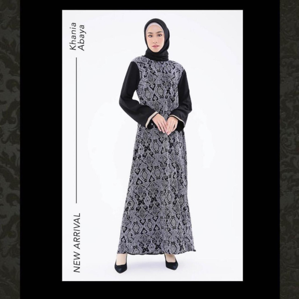 

Irsalina Khania Abaya Black Motif