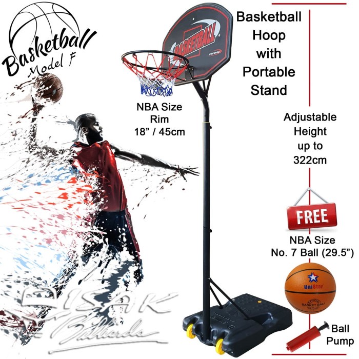 {ninastore} Portable Basketball Hoop F - Rim Bola Basket Ring Outdoor Indoor NBA Berkualitas