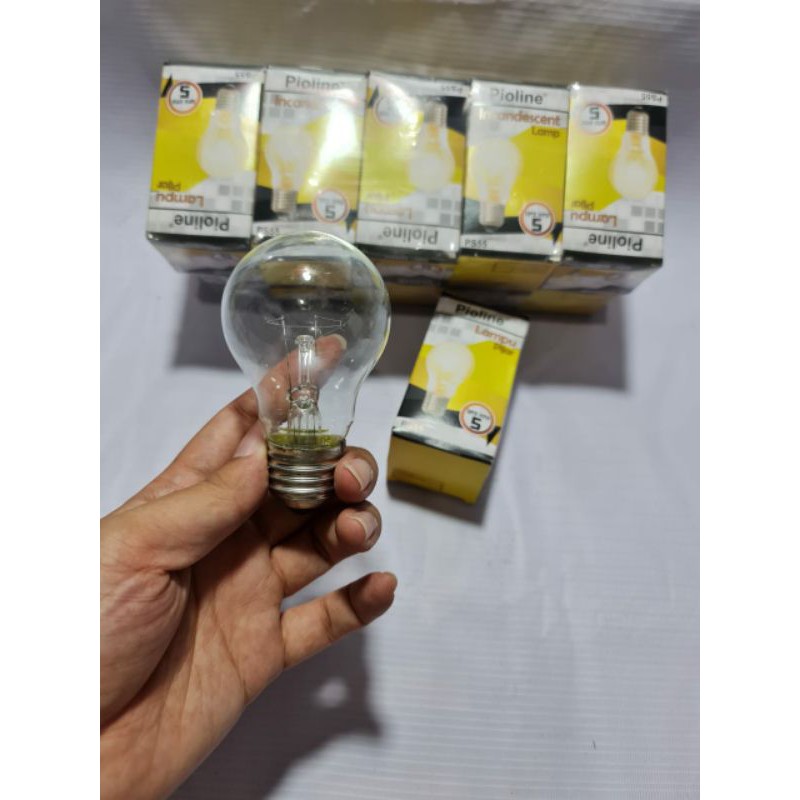 LAMPU AYAM, LAMPU DOP ,  LAMPU PIJAR 5 WATT SUPER STRALUX PIOLIN PS55 (Lampu pijar) BOHLAM PIJAR Kuning Panas Lampu Ayam