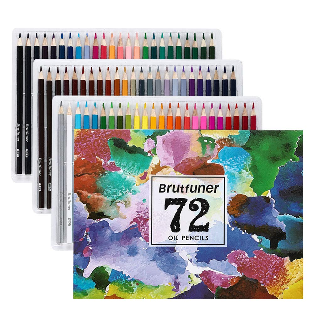 

tyvf Brutfuner Pensil Warna 48 / 72 / 120 Colors Oil Pencil / Artist Pencils Set Mix media