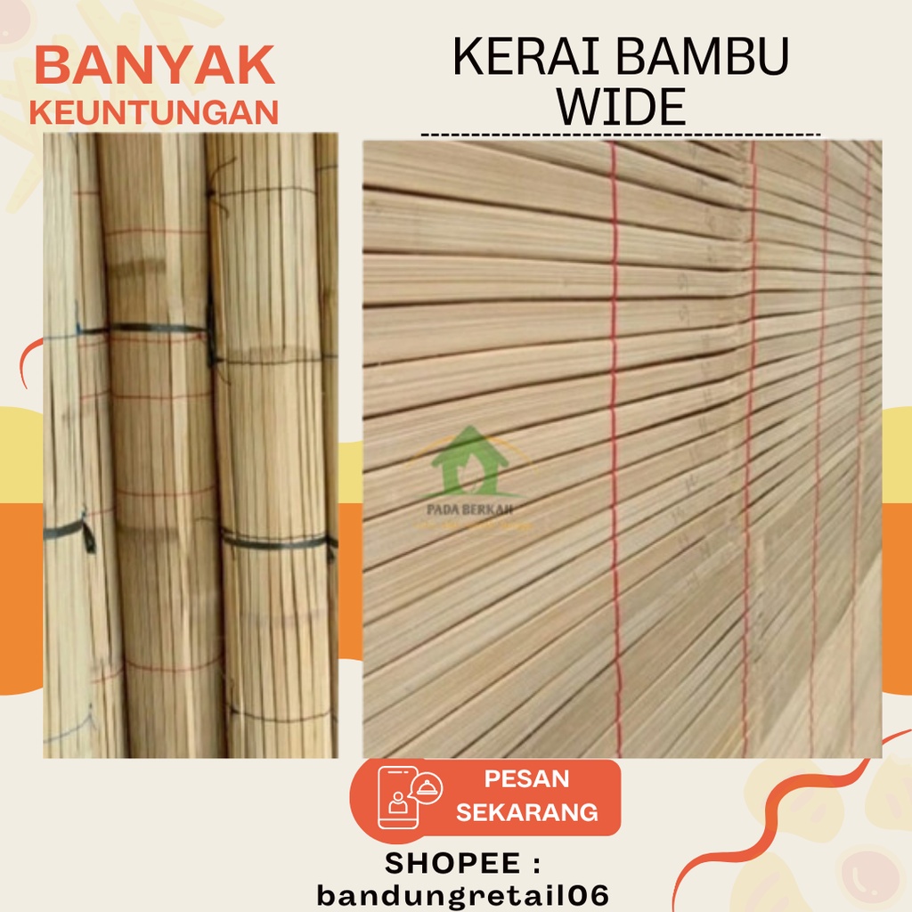 READY STOK Kerai bambu Gulung Kerai Bambu WIDE 1 Meter x 2 Meter  Krey Bambu Tirai Bambu 2X2 Kerai B