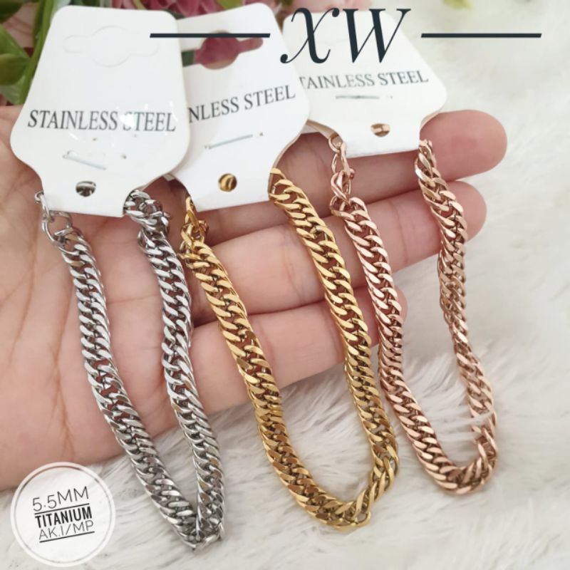 Gelang Rantai Titanium 5.5mm dan 3.5mm G01017