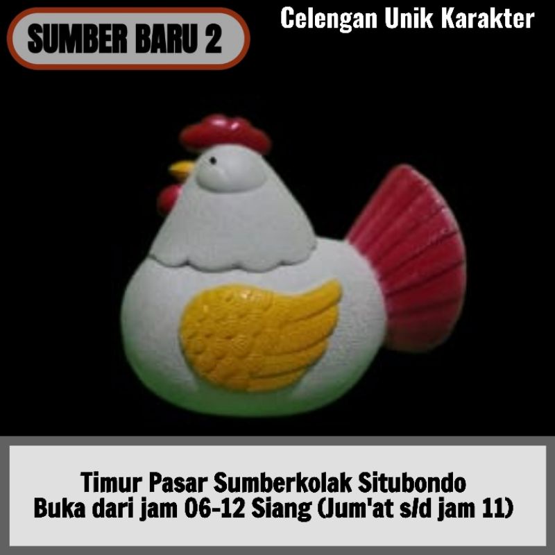 Celengan Plastik Unik Karakter-Ayam Putih