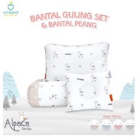 Omiland Baby B+G Bantal Bayi SET Guling  peang Alpaca seri cream/biru
