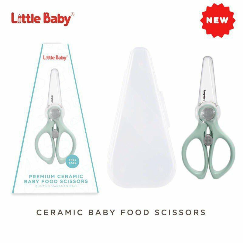 Little Baby Ceramic Baby Food Scissors with Case Gunting Pemotong Makanan Bayi Keramik