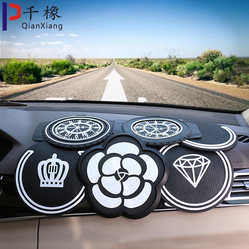 anti slip motif alas motif dasbord Motif Bunga jam mahkota Alas / Tatakan Anti Selip slip Matte Dashboard Mobil Kualitas Tebal