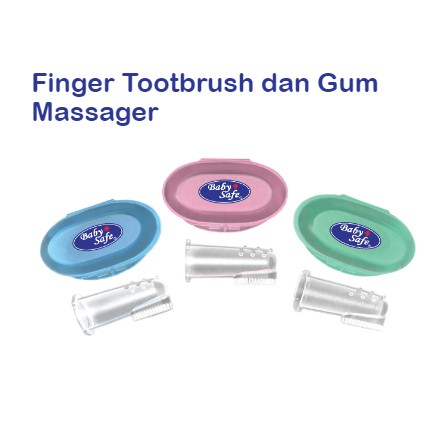 Baby Safe Sikat Jari Lidah Bayi Gigi &amp; Gusi Baby Finger Toothbrush Gum Massager TB001