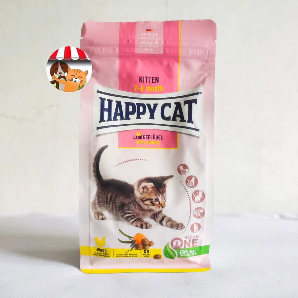 Happy Cat Young Kitten Farm Poultry 300gr - Makanan Anak Kucing