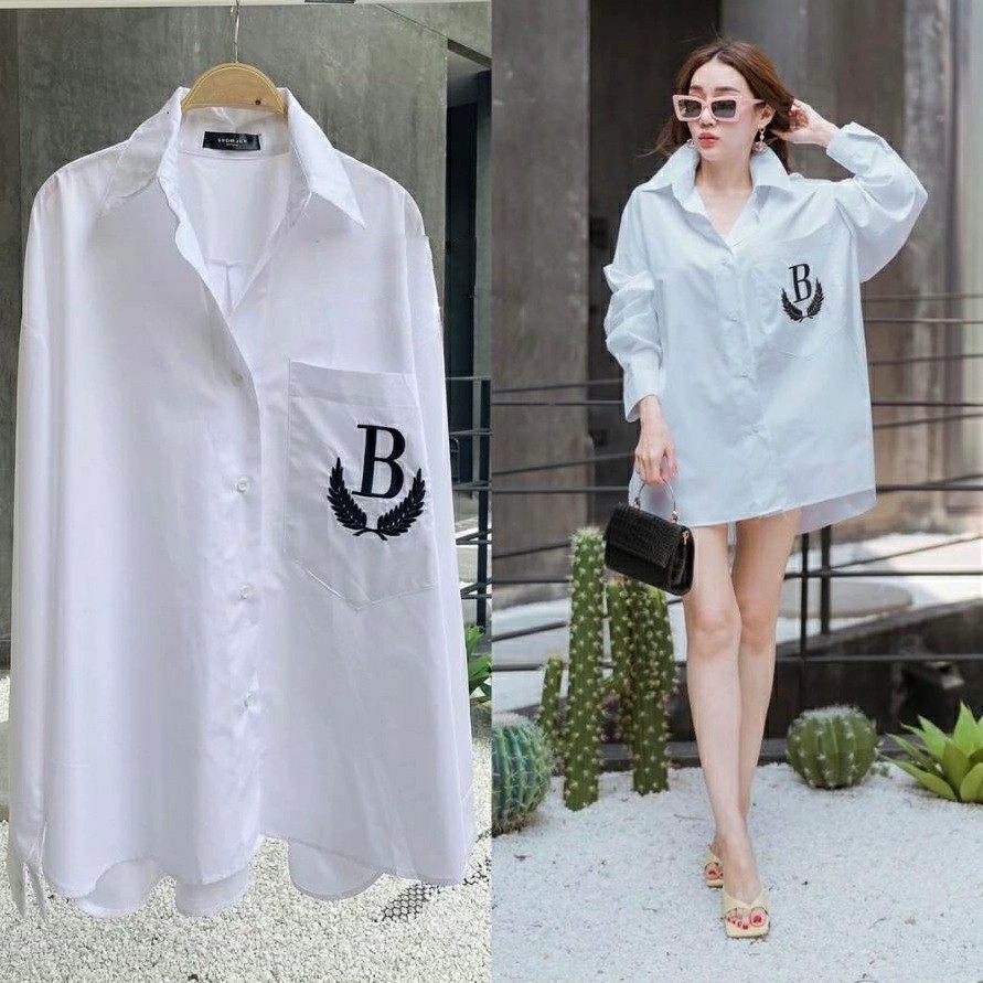 Baju Atasan Hem Wanita Dewasa Busui Jumbo Modern Kekinian Terbaru 2021 Bahan Supernova LD120 Fit XXL