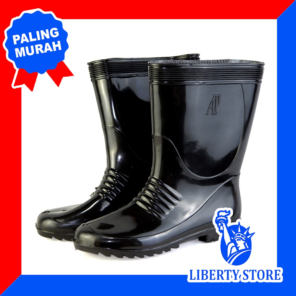 Sepatu Boot Karet Pendek AP HITAM 1 Original