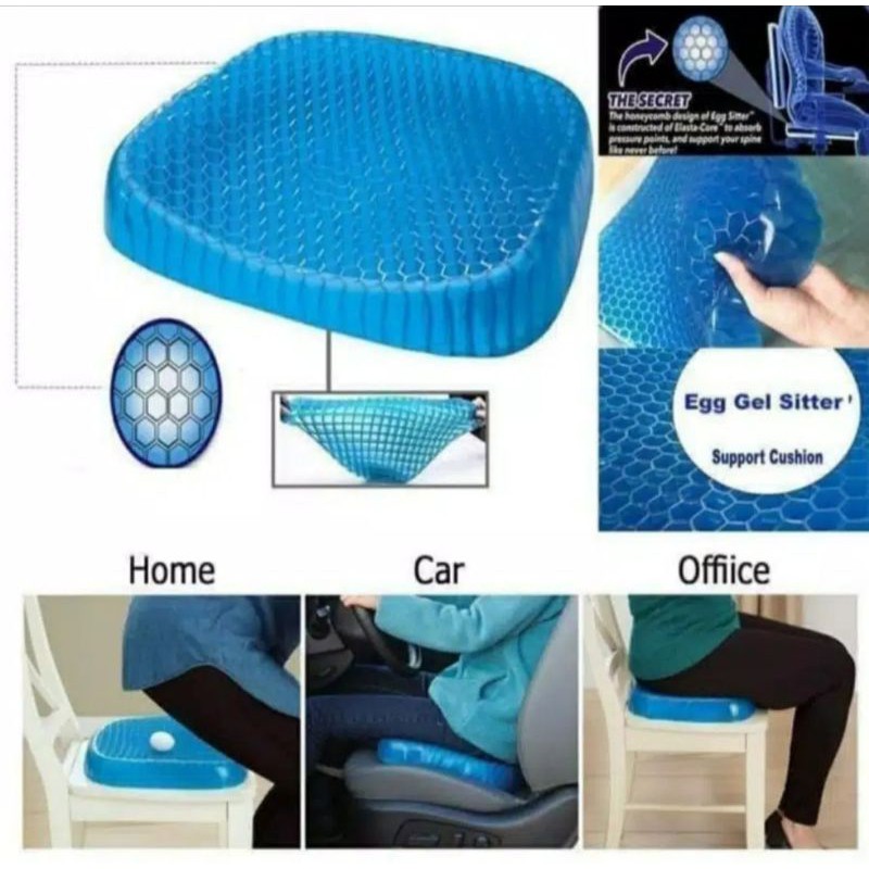 Alas Duduk silikon gel / dudukan Kursi Belajar / Kursi Kerja / Jok Mobil Anti Panas ( Bahan MICRO GEL )