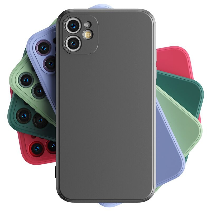 iPhone 7 8 11 Pro X XR XS MAX Plus Pro Case SQUARE Liquid Soft Silicon