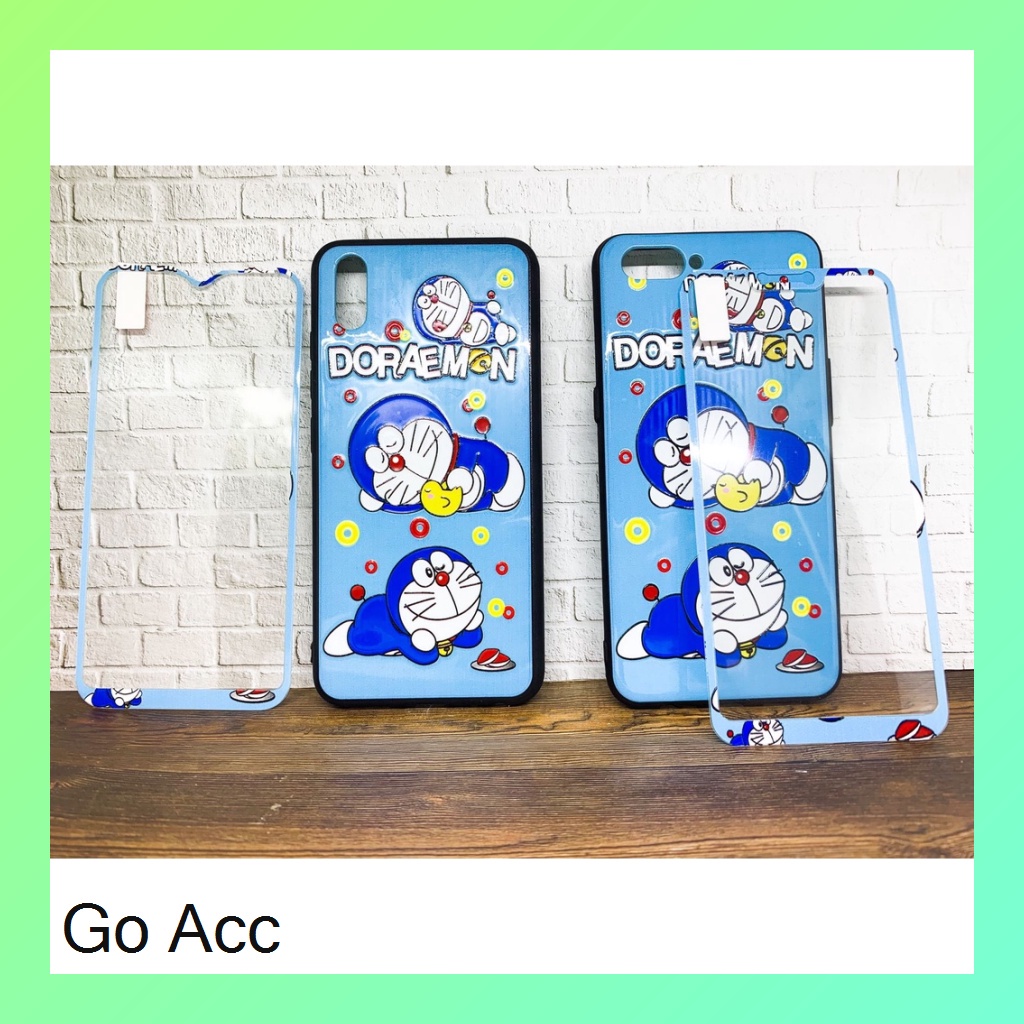 Softcase Tempered Glass karakter Oppo A1k, Realme C2,A31,A33,A53,A37 Neo 9,A3s,C1,A52 A72 A92,V5,A5s,A7,A12,A11k,Realme 2 Pro,U1,U2,7i,C17,C12,C15,Samsung J2 Prime,Vivo Y11 Y12 Y15 Y17 Y20 Y20s Y12s Y30 Y50 Y91 Y91C Y93 Y95 Xiaomi Redmi 8A 9A 9C HCTG 12