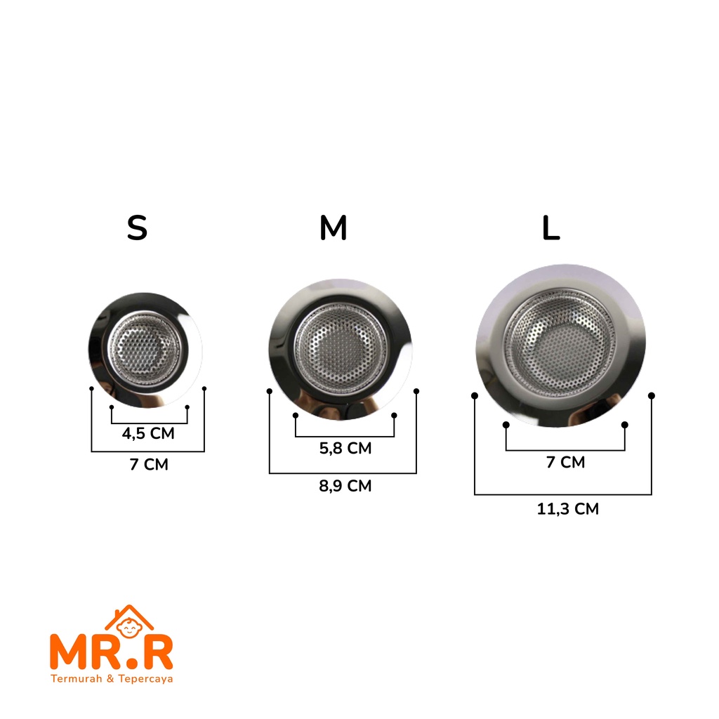 Saringan Wastafel Cuci Piring Stainless Steel Sink Strainer Filter Air Saringan Afur Bak Cuci Gelas