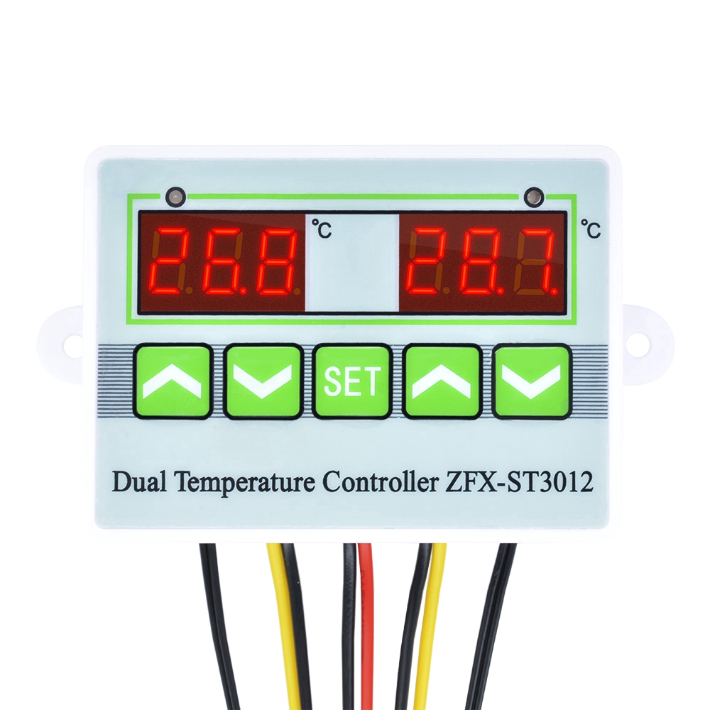 Termostat Pengukur Suhu Digital Dual Led Dc 12v 24v Ac 110-220v St3012