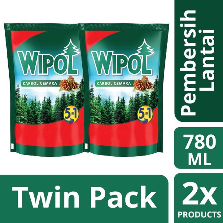 Wipol Pembersih Lantai Karbol Refill 780ml Twin Pack 