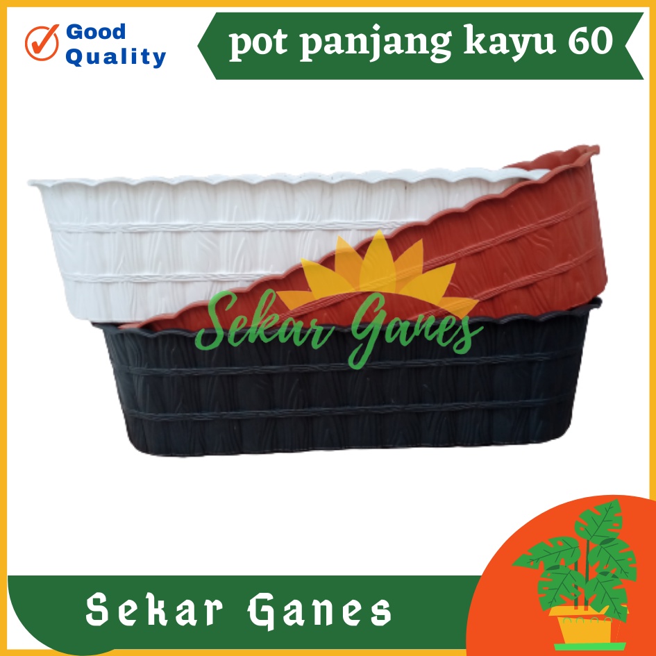 Pot Segi Panjang Kayu 60 Putih Hitam Coklat Merah Bata CJP Pot Segi Persegi Panjang Plastik 60 70 Cm Besar Murah Pot Bunga Segi Panjang  Besar Hitam Putih