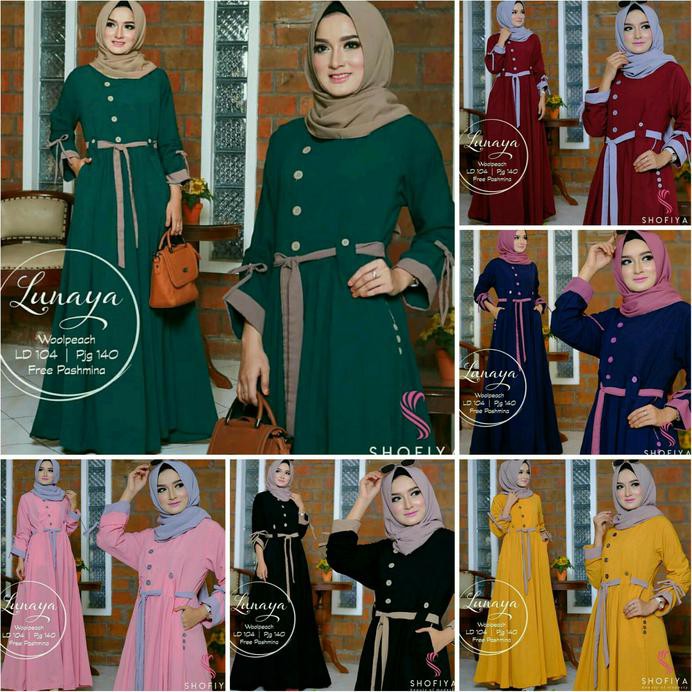 JI6 LUNAYA DRESS/DRESS MUSLIM/GAMIS/GROSIR BAJU HIJAB/GROSIR BAJU MUSLIM/ ANTI MAHAL