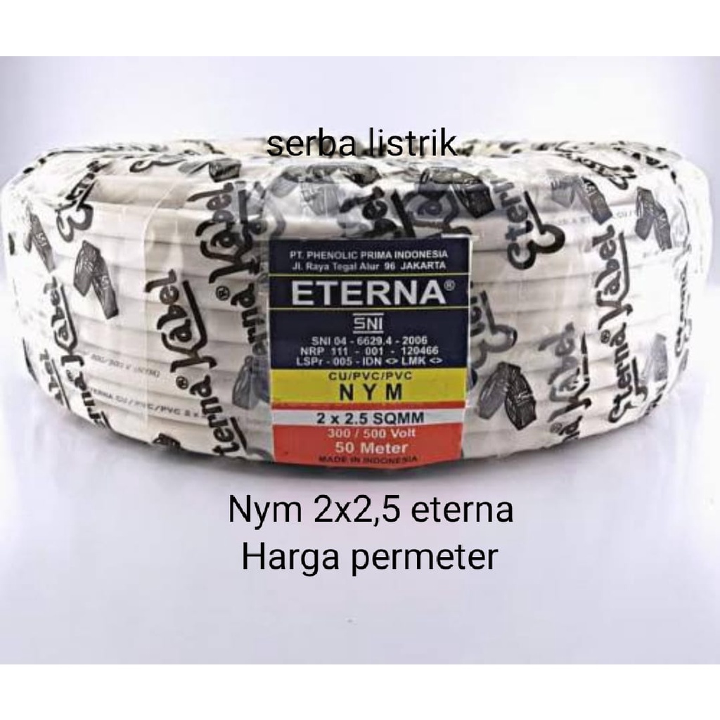 Jual Kabel Listrik Eterna 2x2,5mm Kawat Tembaga (Permeter) Indonesia ...