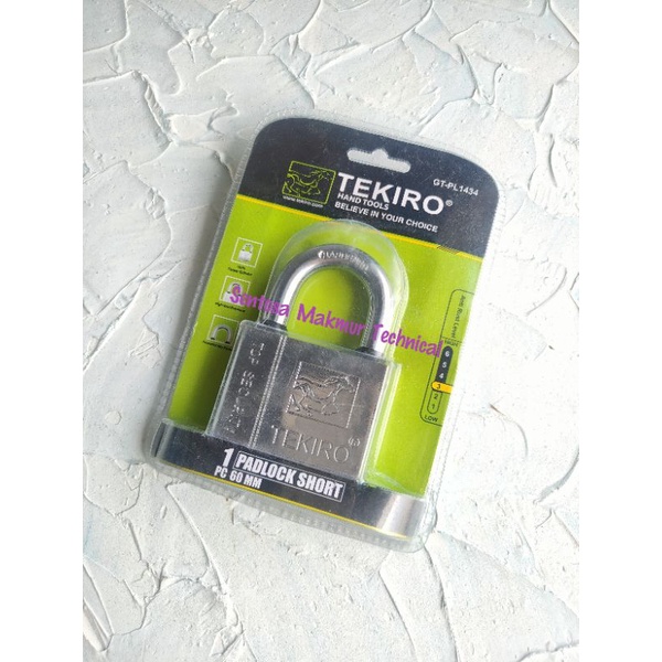 TEKIRO 60 MM Gembok Nikel Leher Pendek Padlock Short 60mm