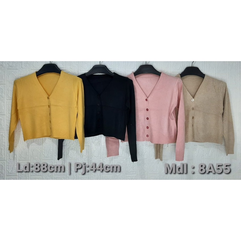 8A55 atasan kardigan rajut knit import kancing