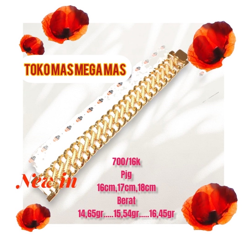 gelang terbaru emas asli kadar 700/16k dewasa