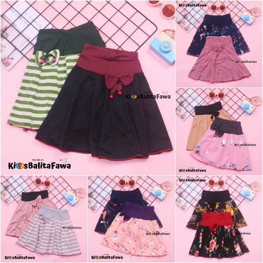 Rok Cassie uk 1-2 Tahun / Rok Anak Perempuan Murah Skirt Pendek Polos Grosir Pakaian Fashion Import